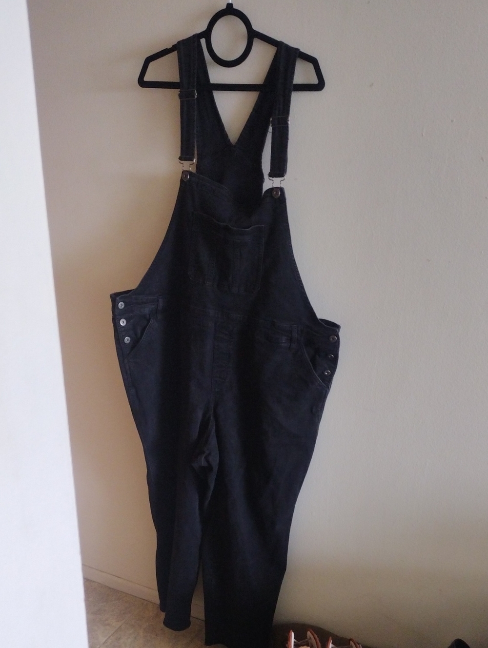 torrid Black Denim Women's Overalls with Snap Side Pockets- 30w